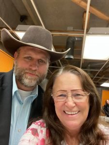 Pam Hemphill and Ammon Bundy