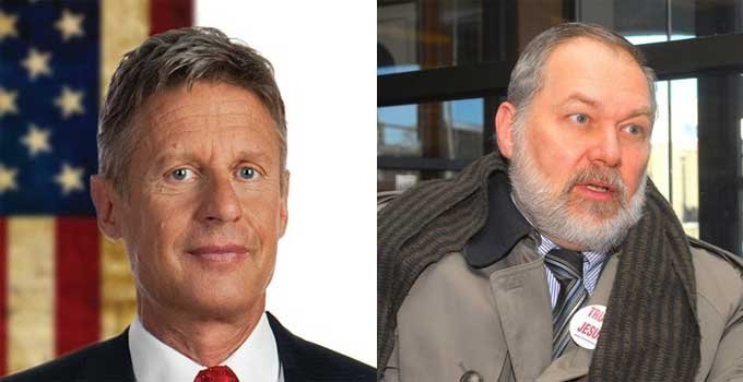 Former New Mexico Governor (left) pulled out of the Boston Tea Party rally after learning about the participation of notorious homophobe Scott Lively (right).