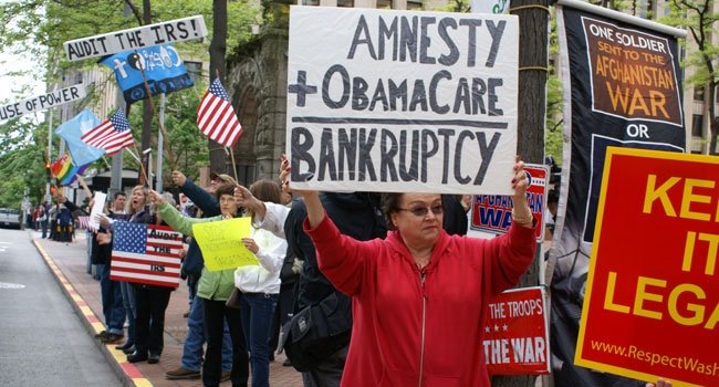 Seattle Tea Party Patriots Protesting Immigration Reform and the IRS (IREHR)