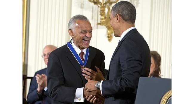 Rev. C.T. Vivian Receiving the Medal of Freedom from President Obama