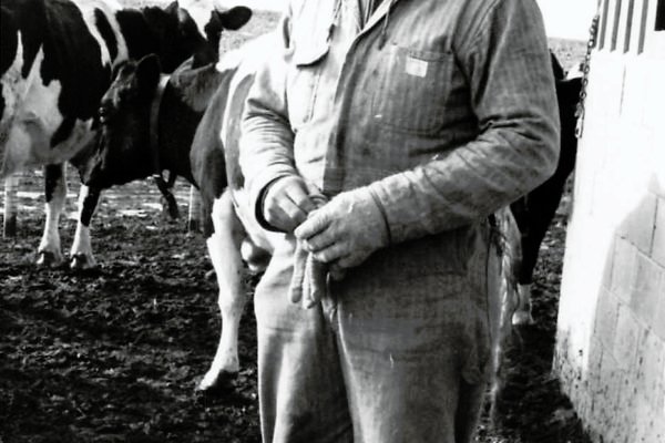 Dixon Terry, Iowa dairy farmer, spoke to American Jewish Committee press conference in October 1985 to denounce Posse and call for support of progressive farm organizations.