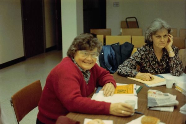 Anne Kanten, Minnesota Deputy Commissioner of Agriculture and founder of Minnesota Farm Advocate Program in attendance at Posse farm far-right training (1987).