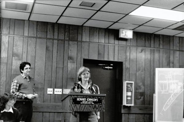 IREHR’s Leonard Zeskind being introduced at a training on the Posse and farm far-right in Minnesota (1987).