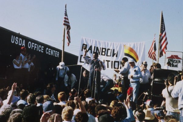 Jesse Jackson led one of many tractorcade rallies in support of farmers at Chillicothe (1986).